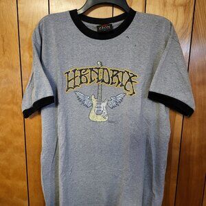 JIMI HENDRIX Shirt LARGE Short Sleeve Retro Style 2008 Zion Rootswear Guitar A1z